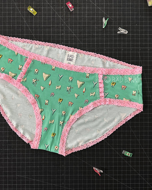 Boyshort Undies - Spearmint Teeth - MTO