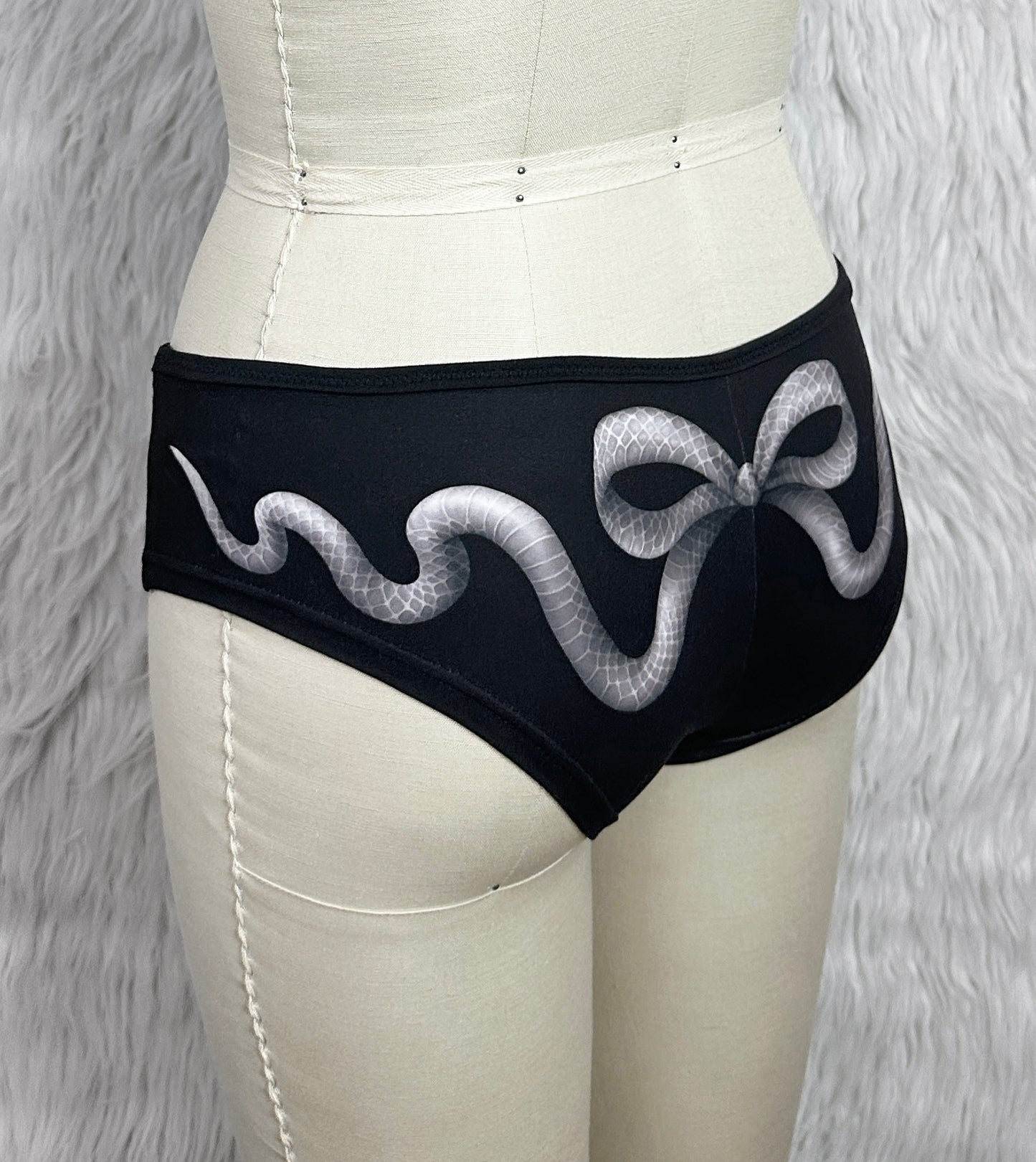 Snakeskin Bow Cheeky Boyshorts