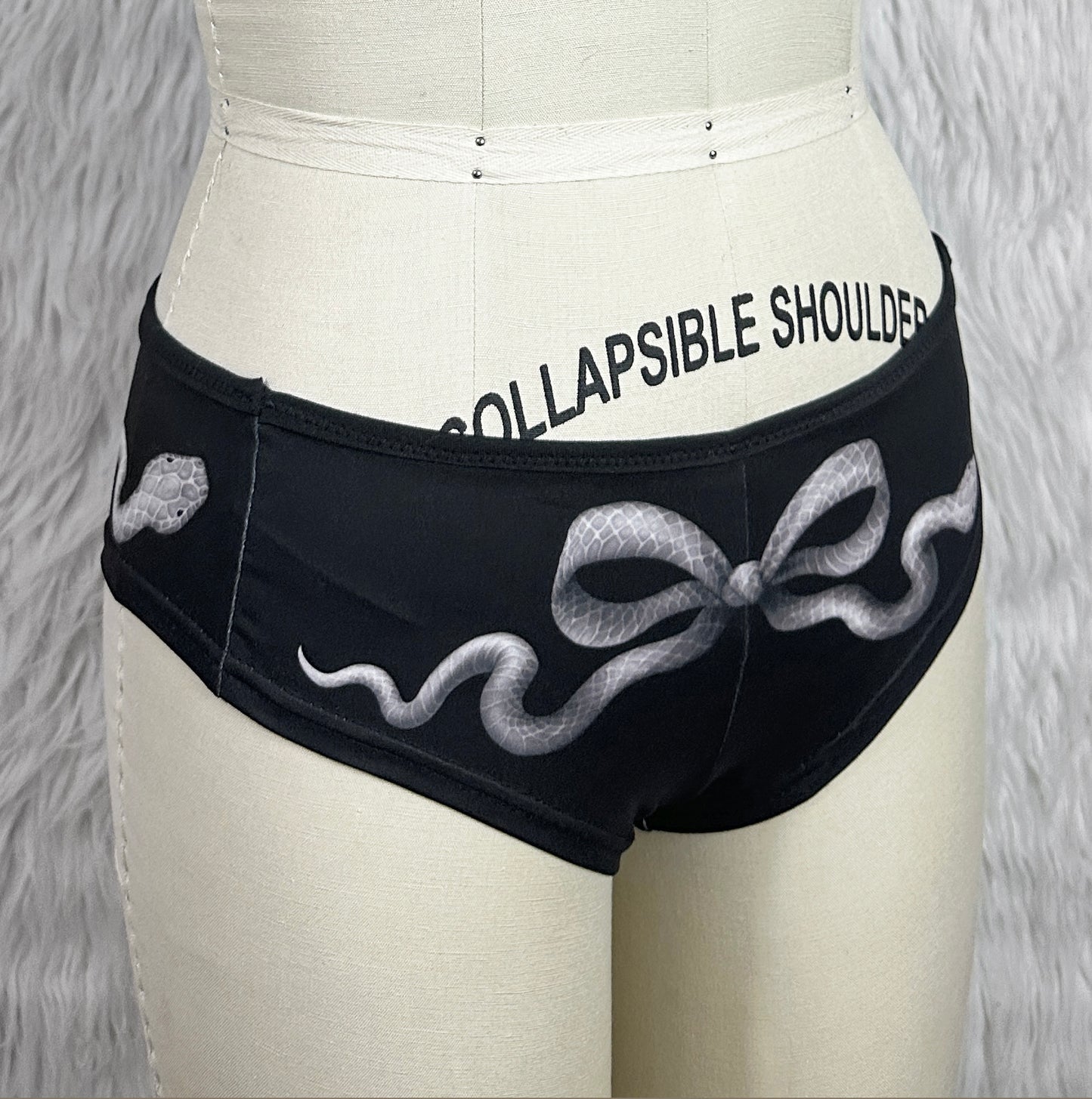 Snakeskin Bow Cheeky Boyshorts