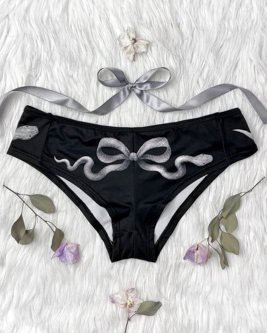 Snakeskin Bow Cheeky Boyshorts