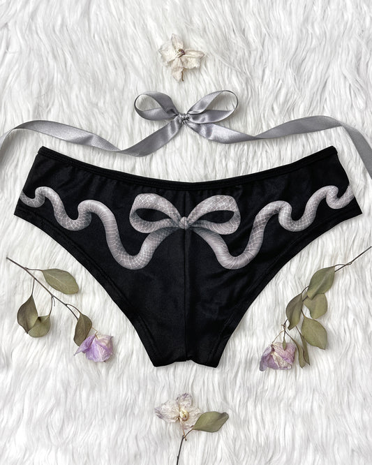 Snakeskin Bow Cheeky Boyshorts