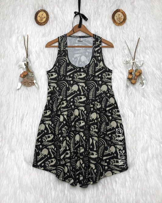 BB Doll Dress - Black Dino Bones - MTO