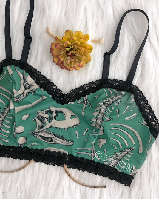 Bralette - Sage Dino Bones - MTO