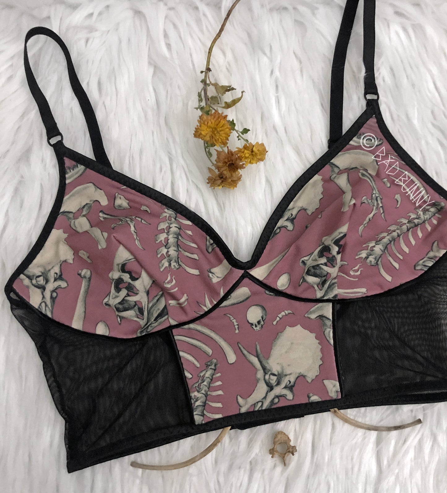 Bra - Pink Dino Bones - MTO