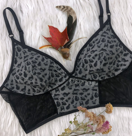 Bra - Grey Leopard Kitty - MTO