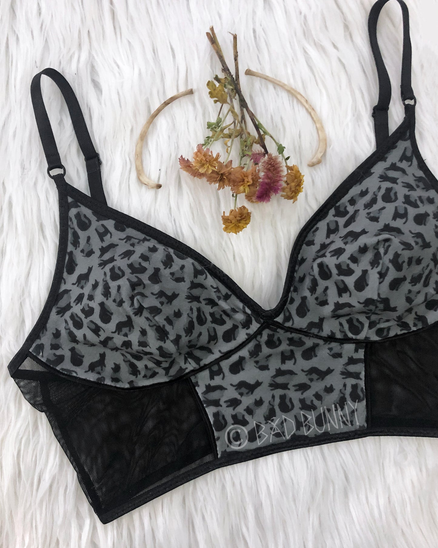 Bra - Grey Leopard Kitty - MTO