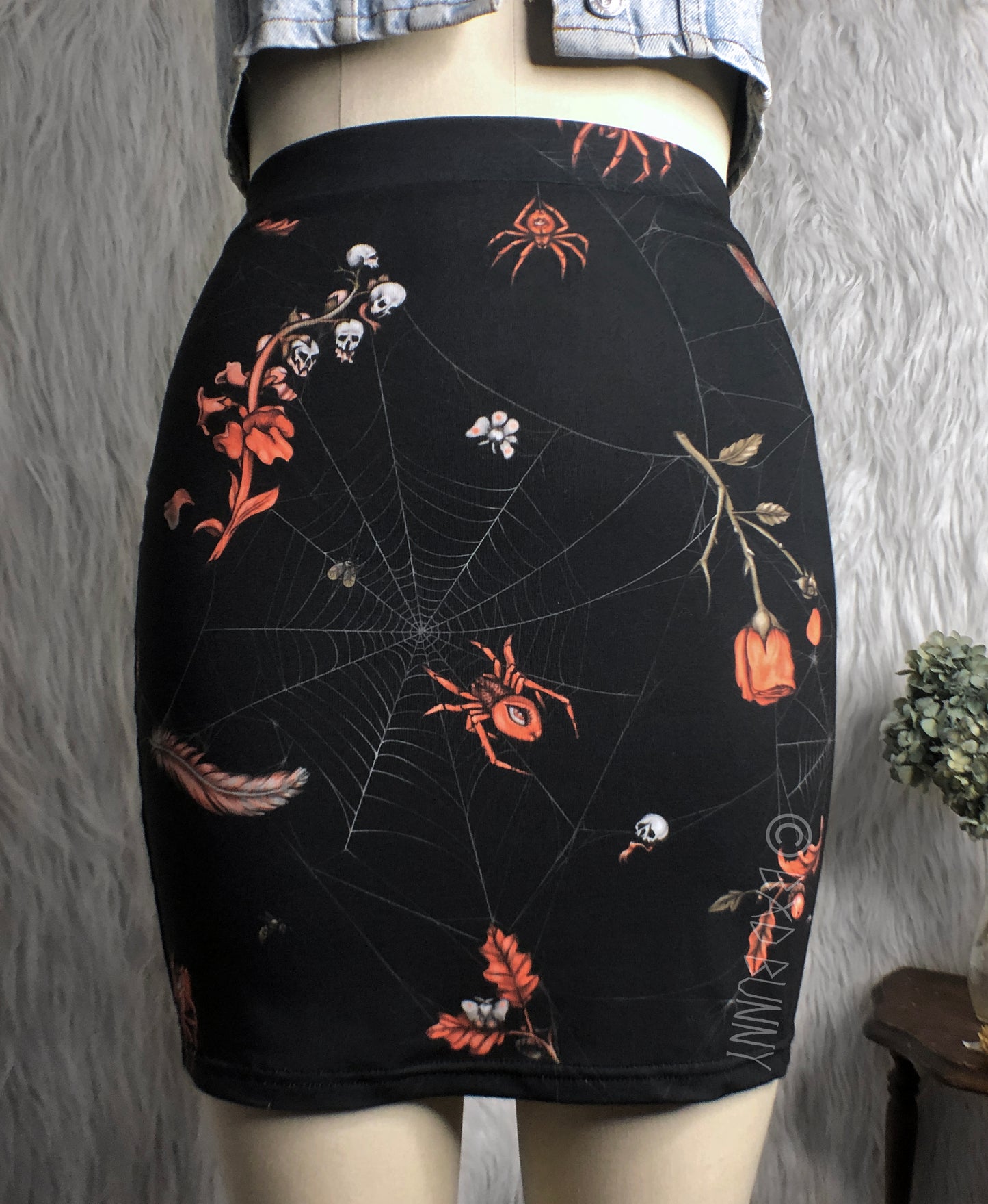 Miniskirt - Black Webs - MTO