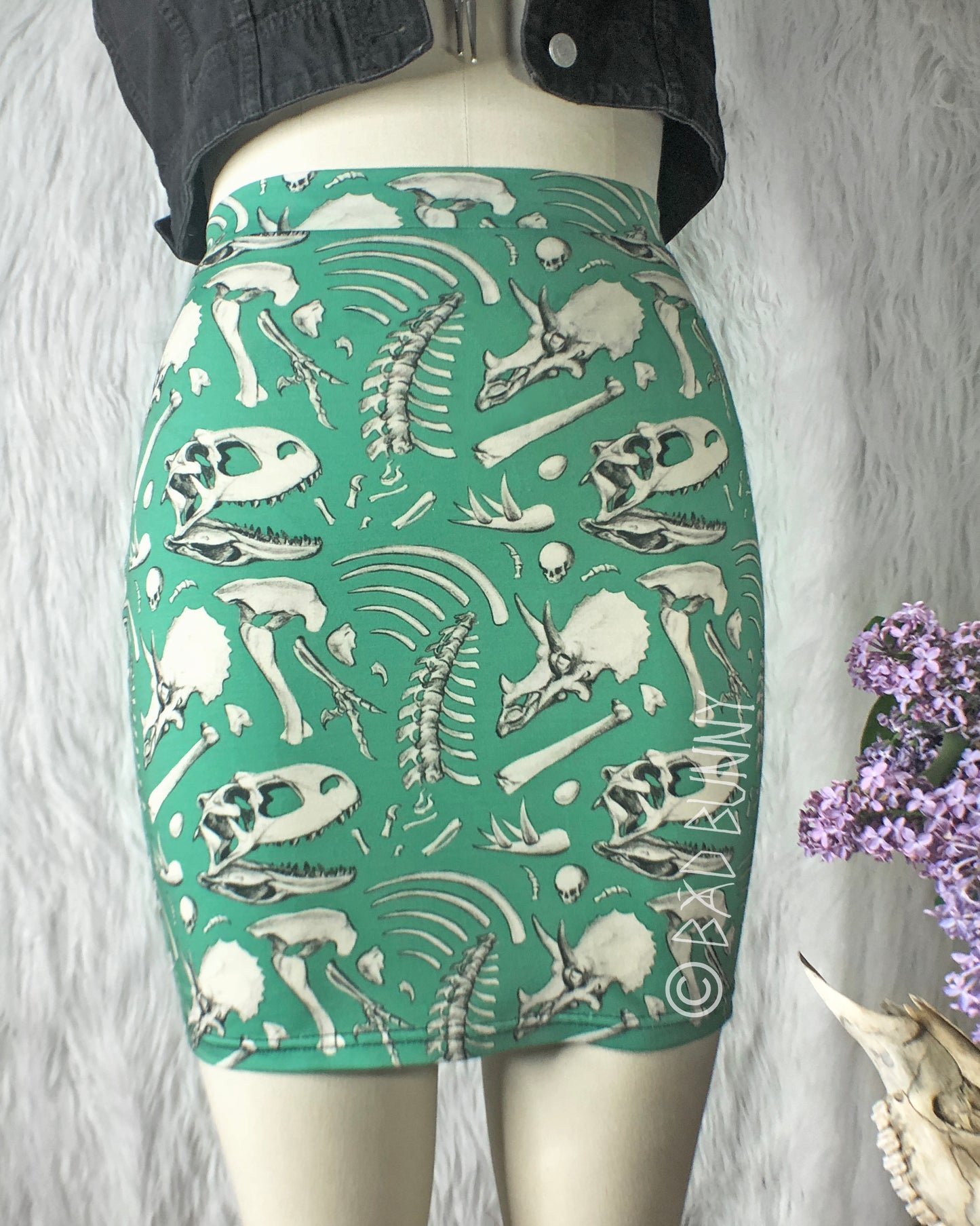 Miniskirt - Sage Dino Bones - MTO