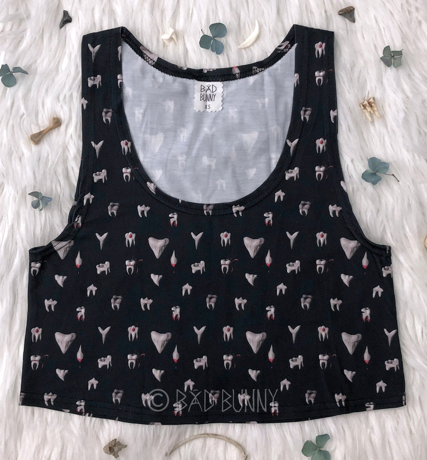 Crop Top - Black Teeth - Ready to Ship