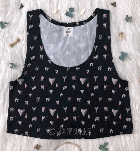 Crop Top - Black Teeth - Ready to Ship