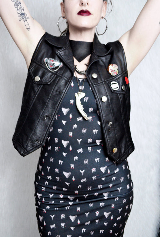 Bodycon Dress - Black Teeth - MTO