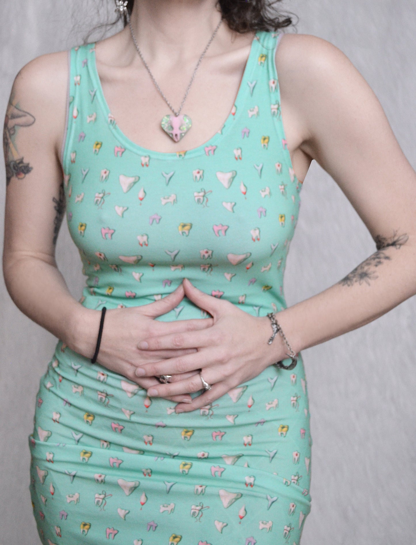 Bodycon Dress - Spearmint Teeth - MTO