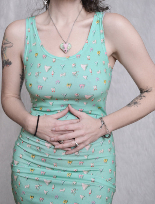 Bodycon Dress - Spearmint Teeth - MTO