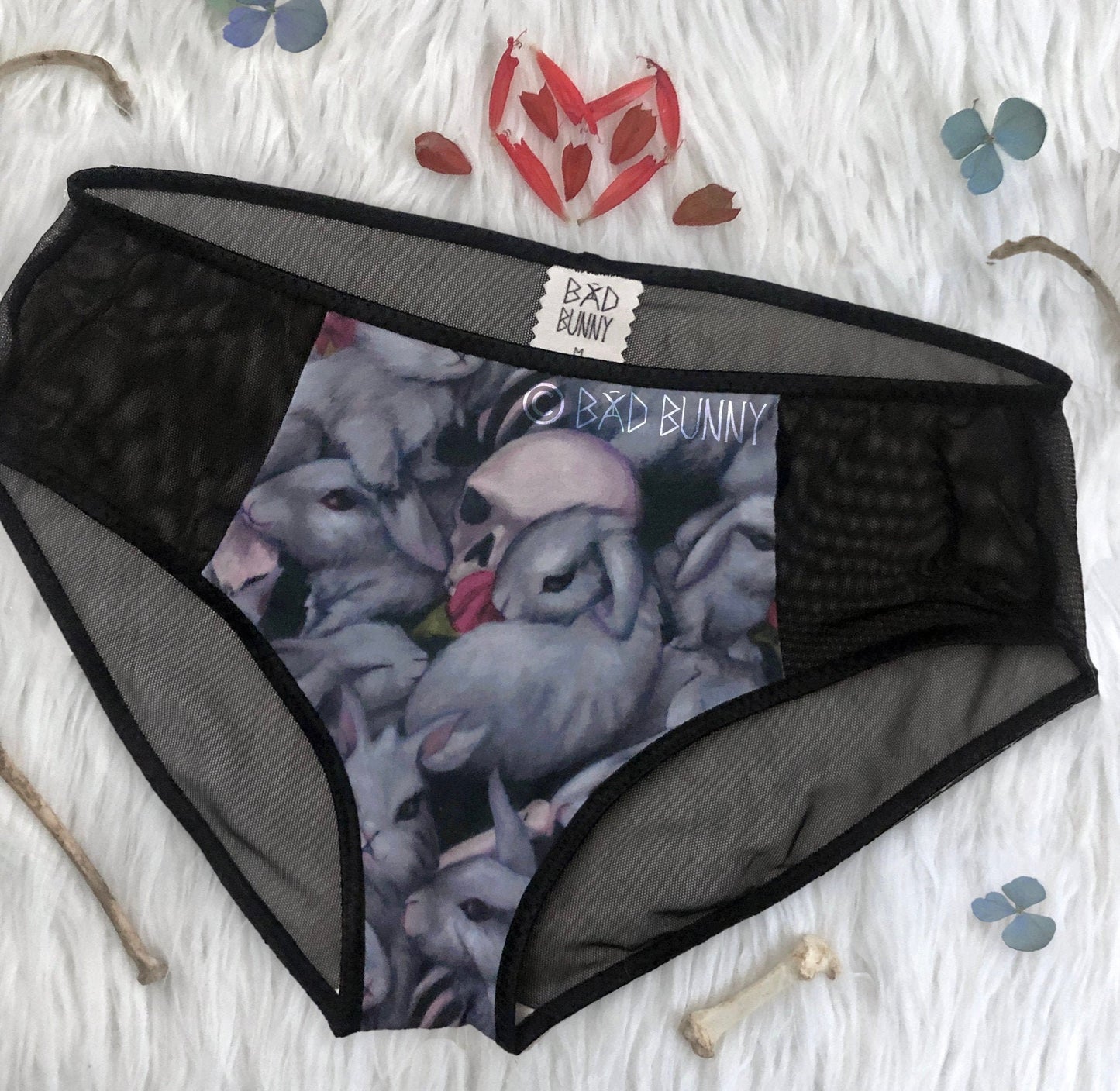 Sheer Panel Undies - Danger Bunnies - MTO