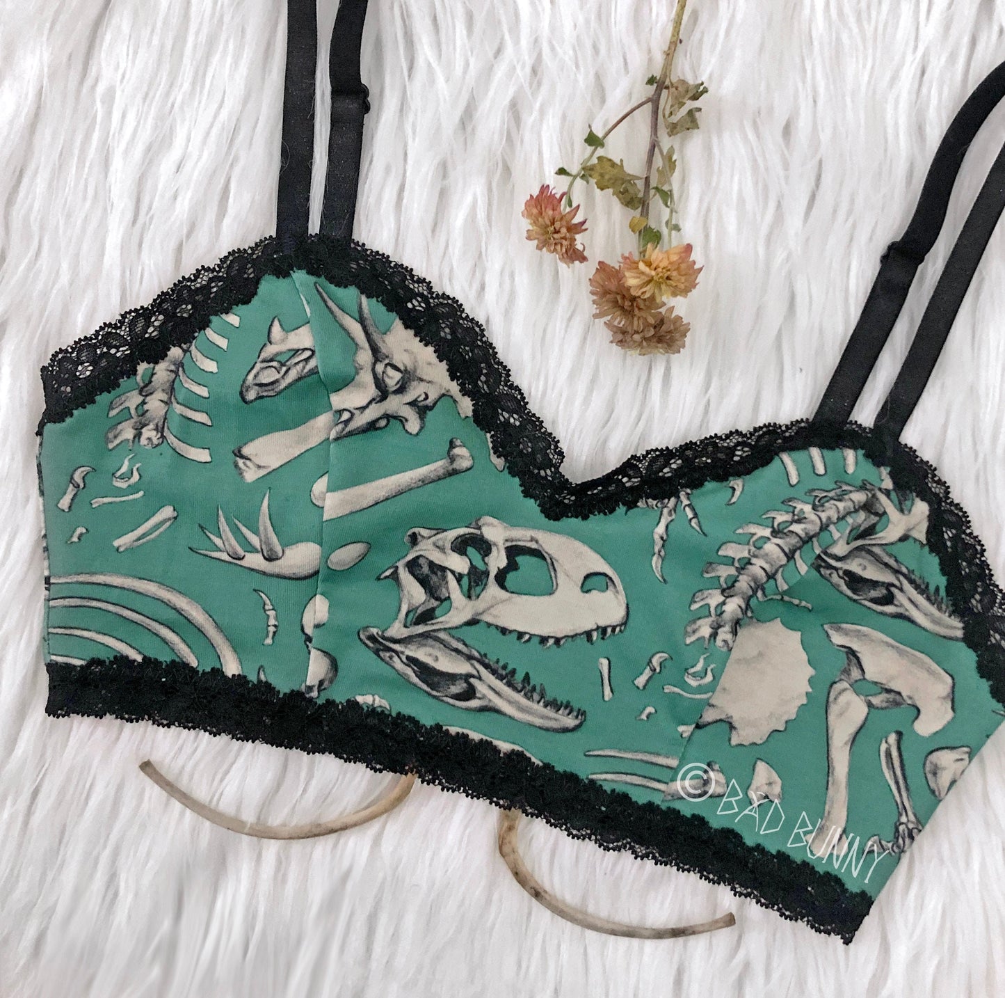 Bralette - Sage Dino Bones - MTO