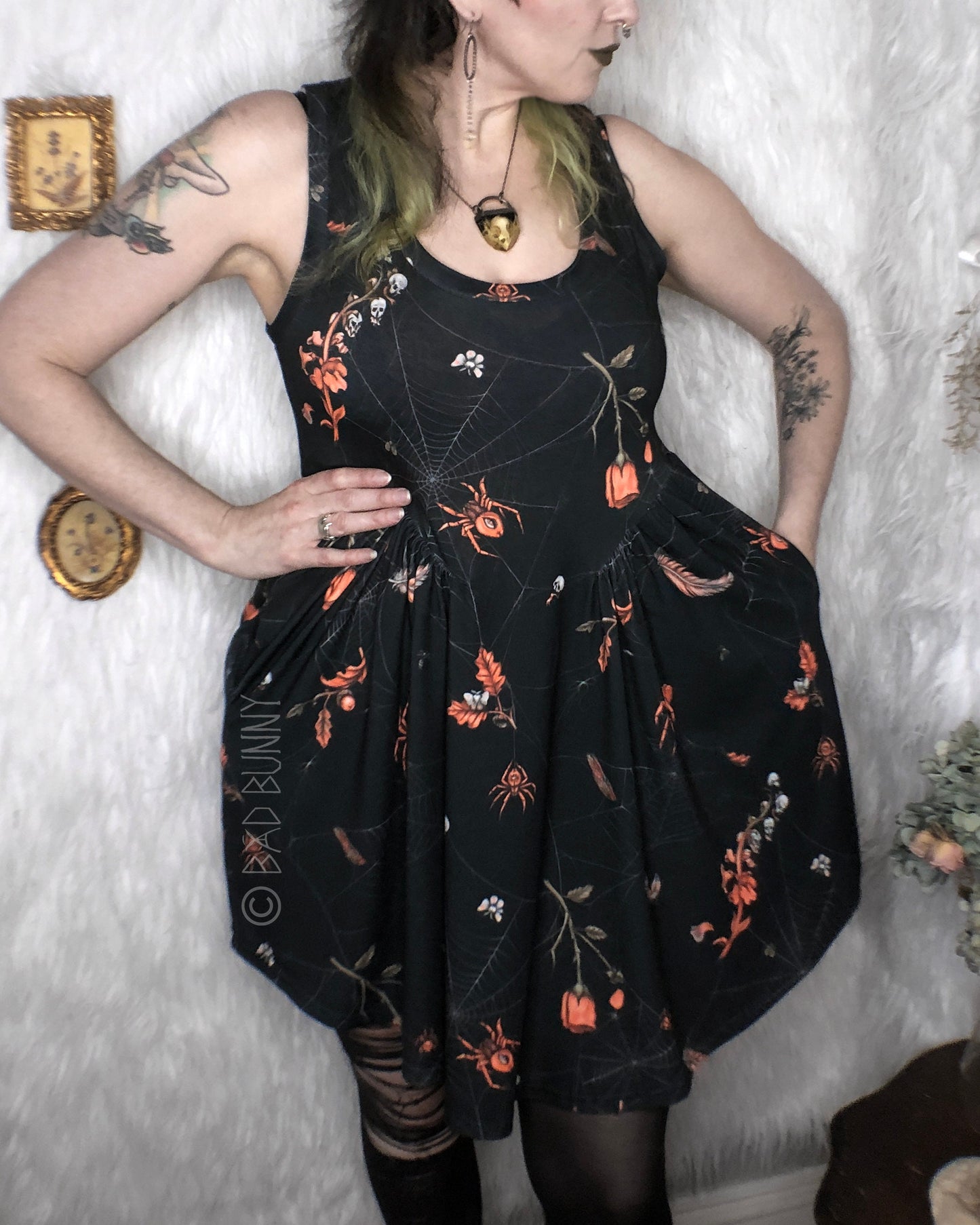 BB Doll Dress - Black Webs - MTO