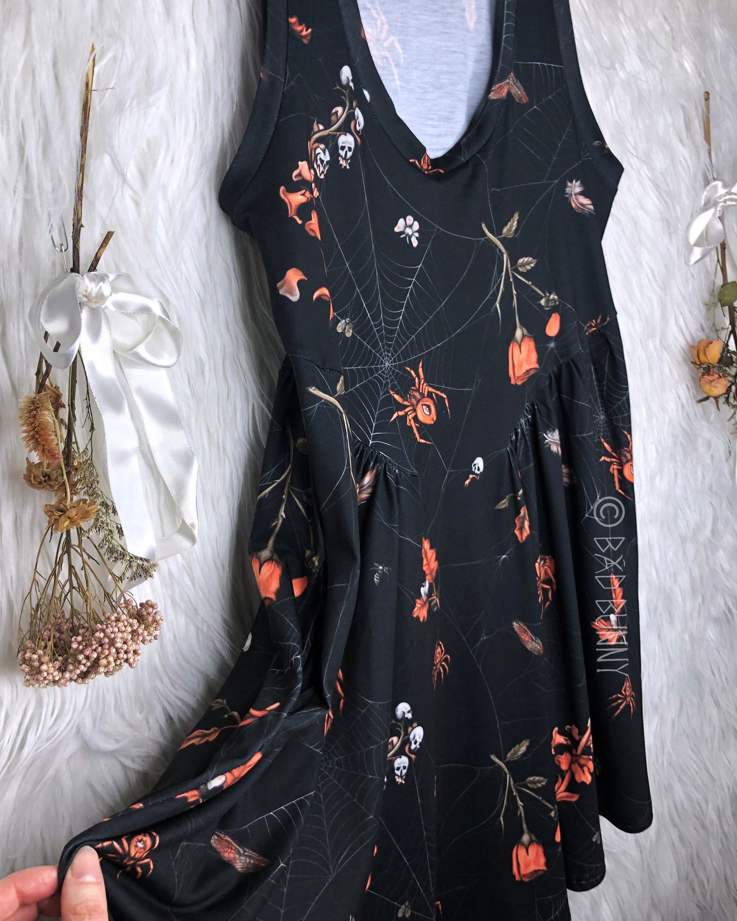 BB Doll Dress - Black Webs - MTO