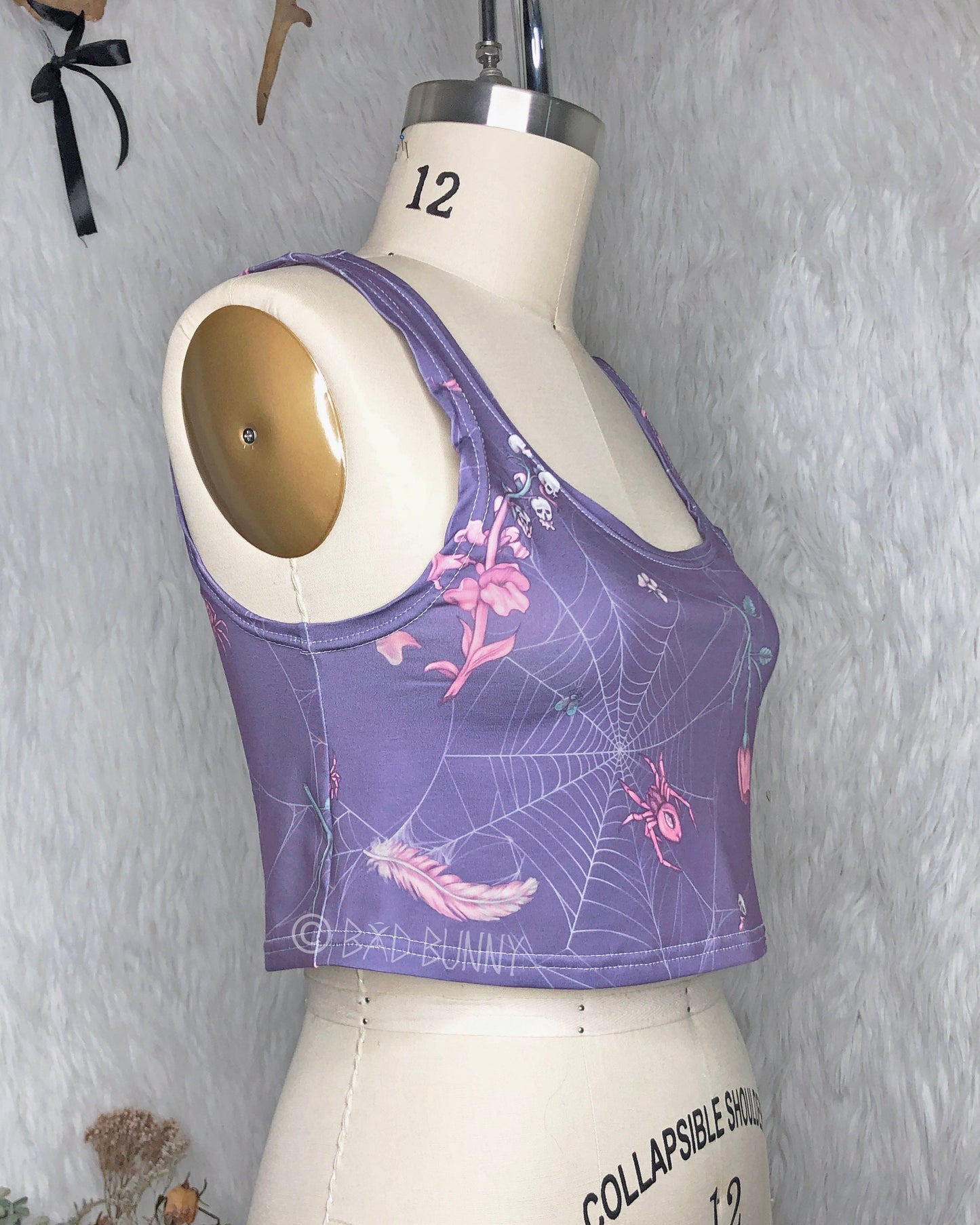 Crop Top - Lavender Webs - MTO