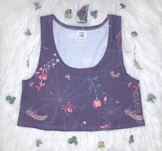 Crop Top - Lavender Webs - MTO