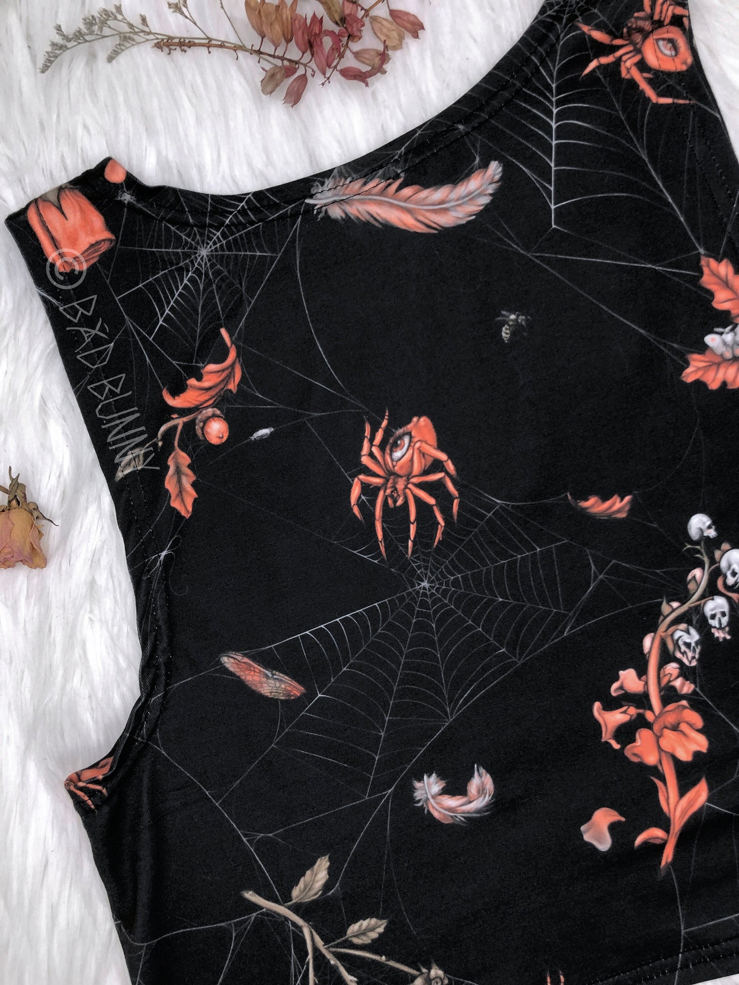 Crop Top - Black Webs - MTO