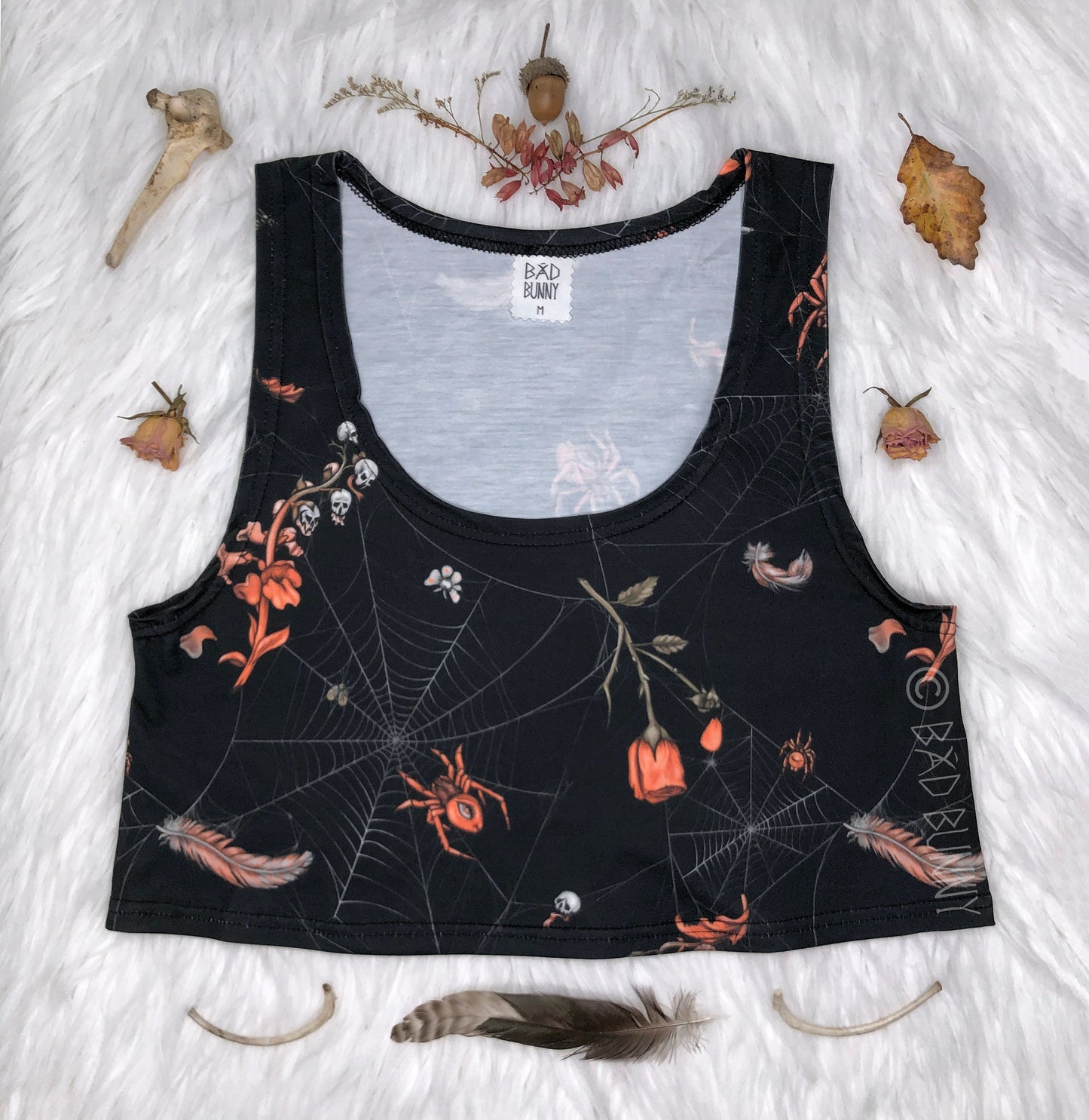 Crop Top - Black Webs - MTO