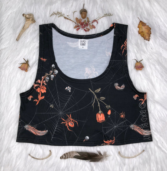 Crop Top - Black Webs - MTO