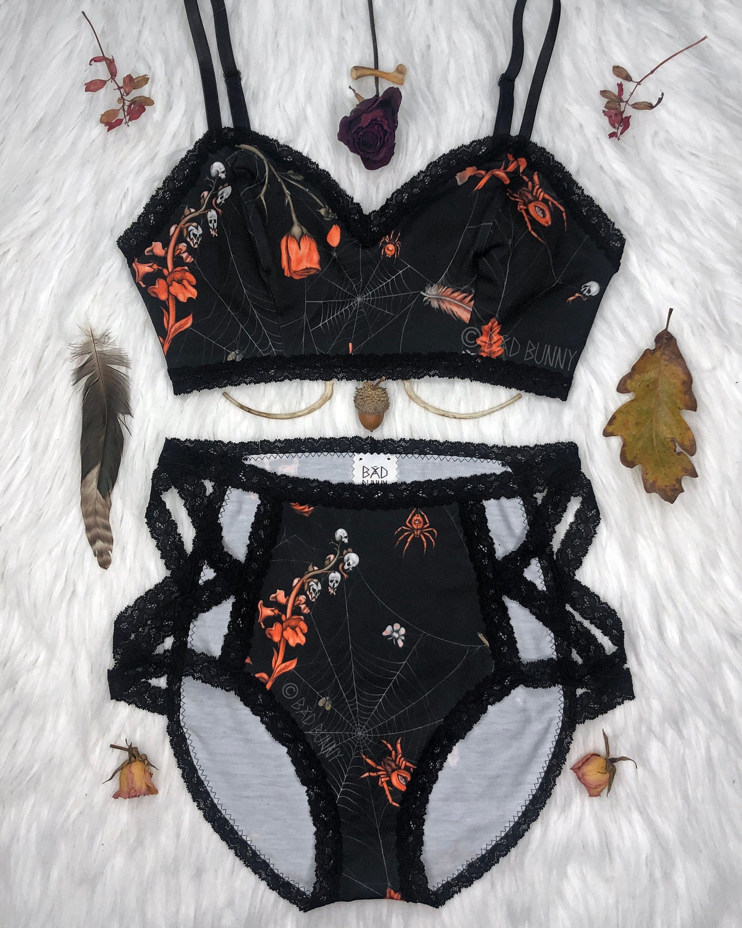 Bralette - Black Webs - MTO