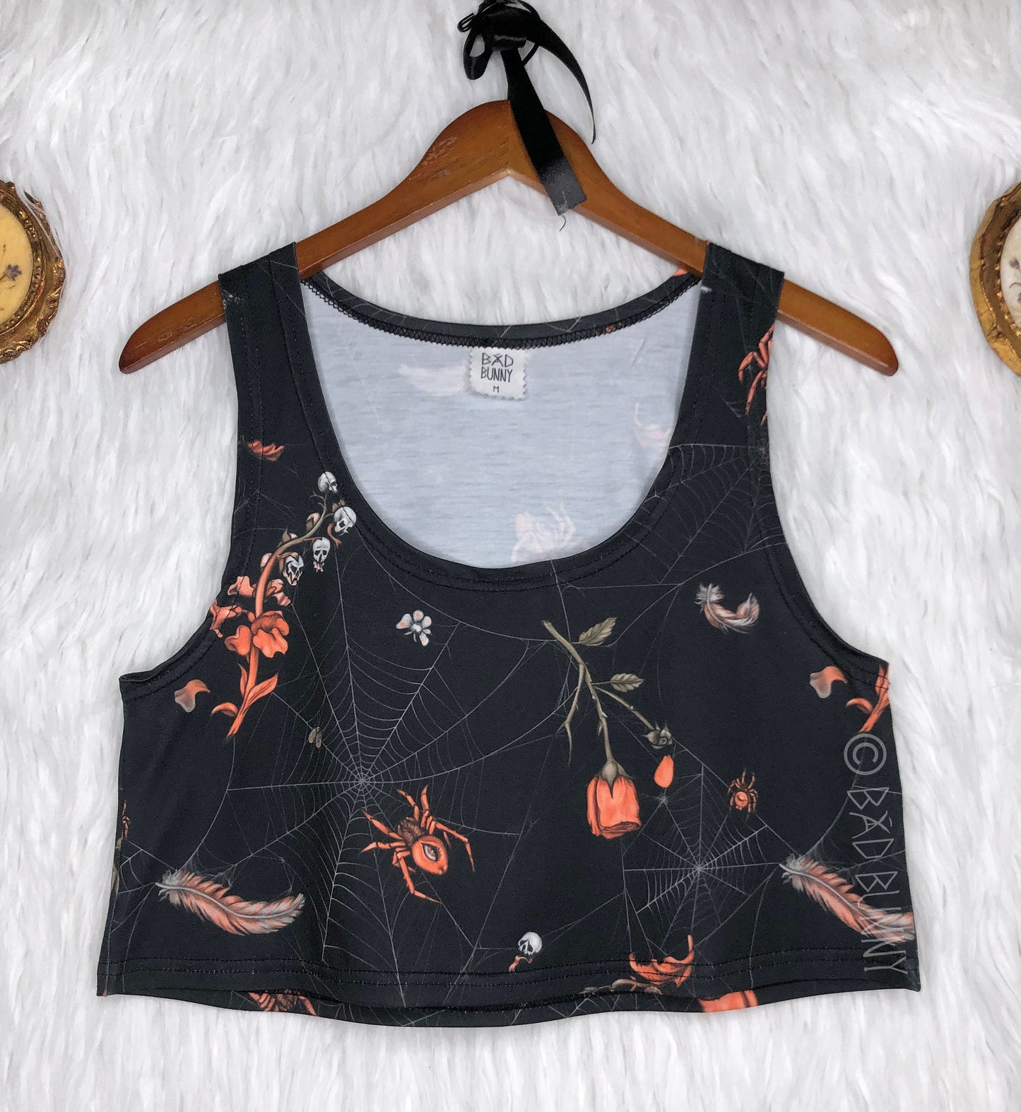 Crop Top - Black Webs - MTO