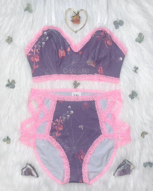 Bralette - Lavender Webs - MTO