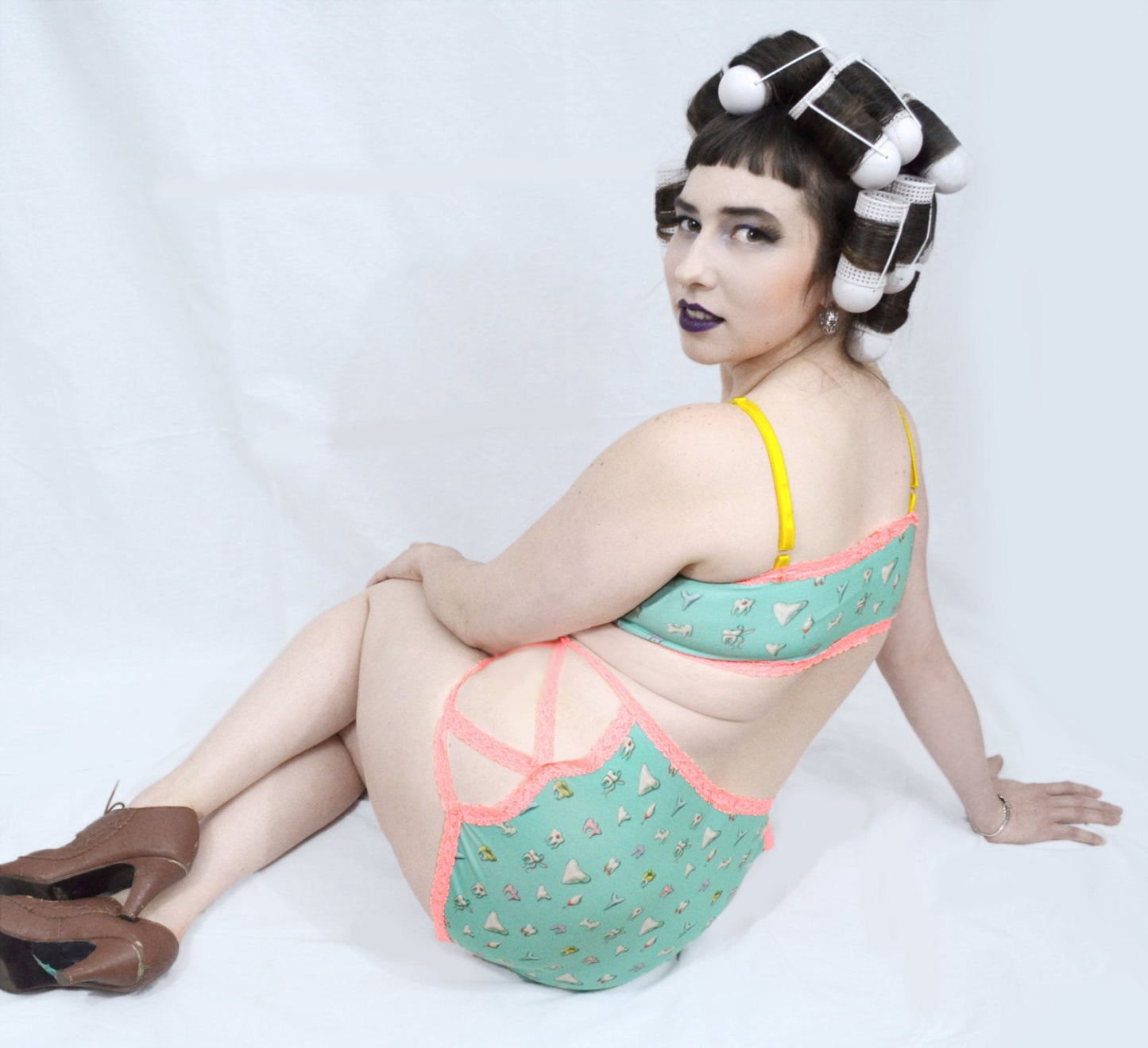 Lace High-waisted Undies - Spearmint Teeth - MTO