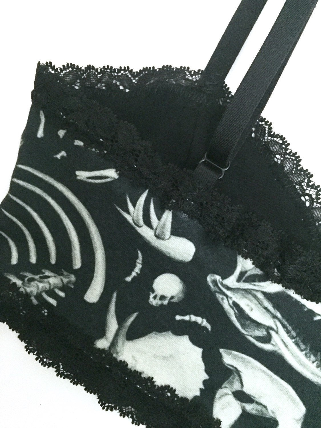 Bralette - Black Dino Bone - MTO