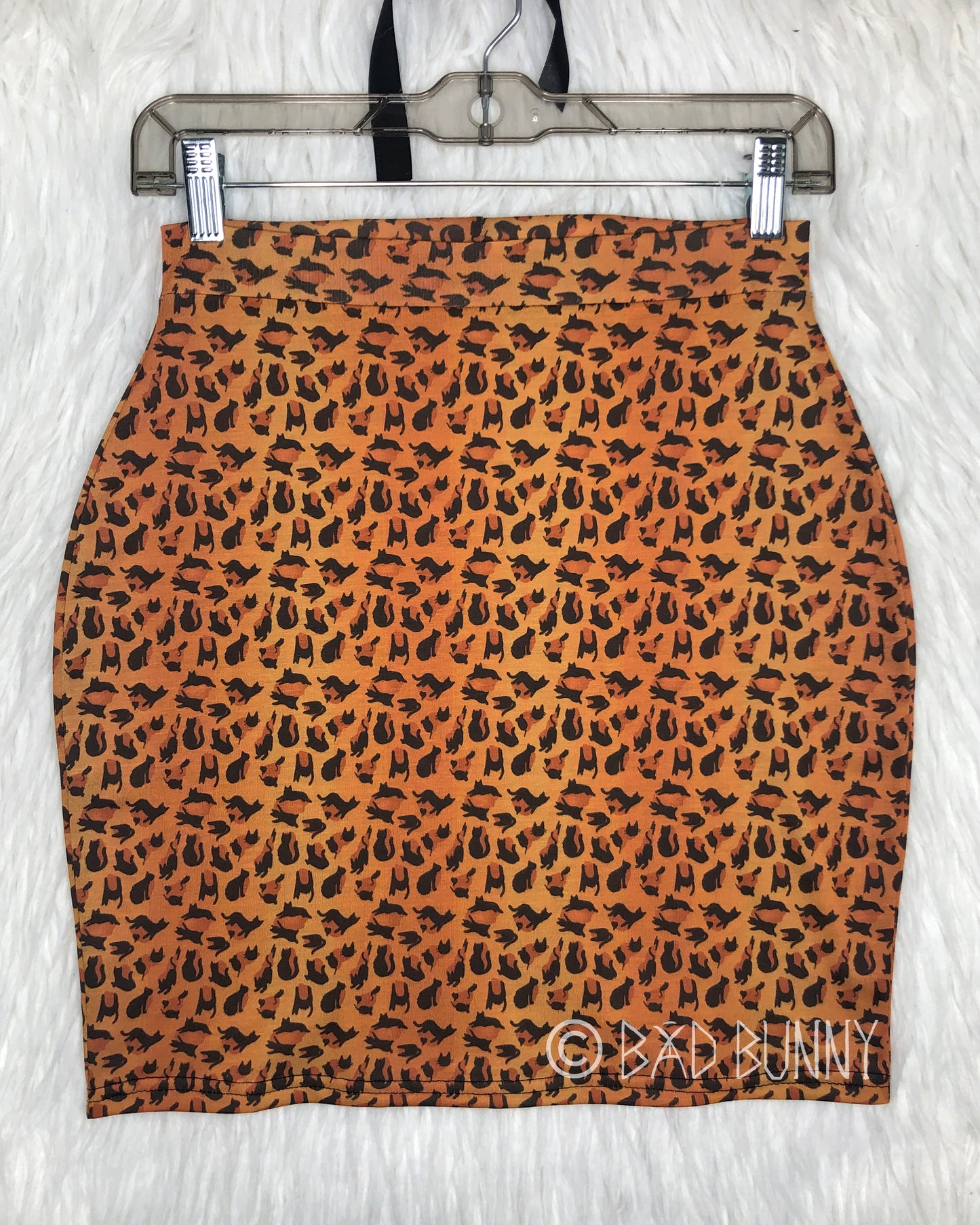 Miniskirt - Orange Leopard Kitty - MTO