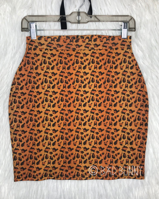 Miniskirt - Orange Leopard Kitty - MTO