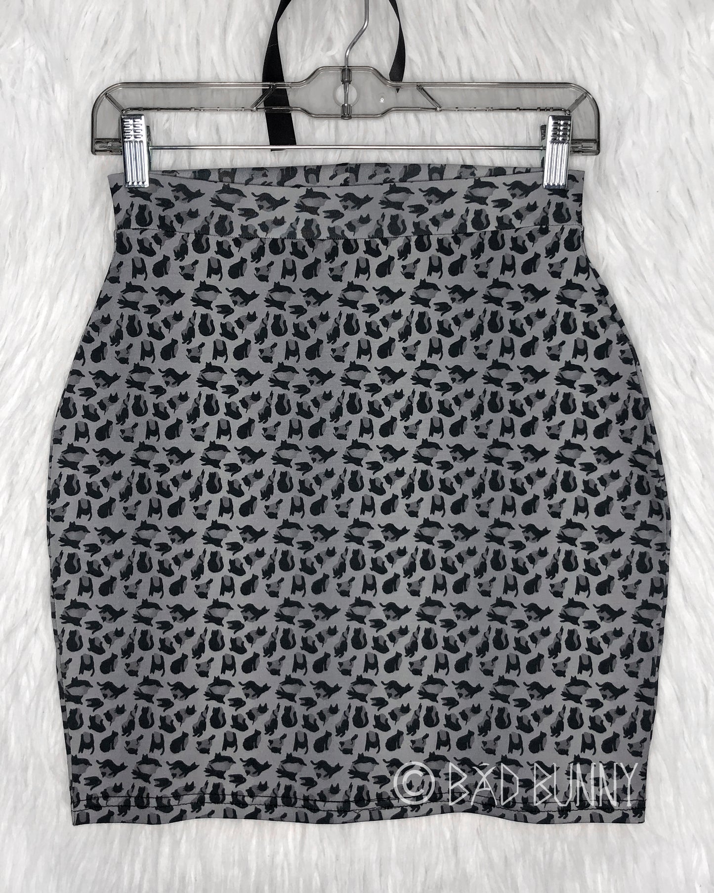 Miniskirt - Grey Leopard Kitty - MTO