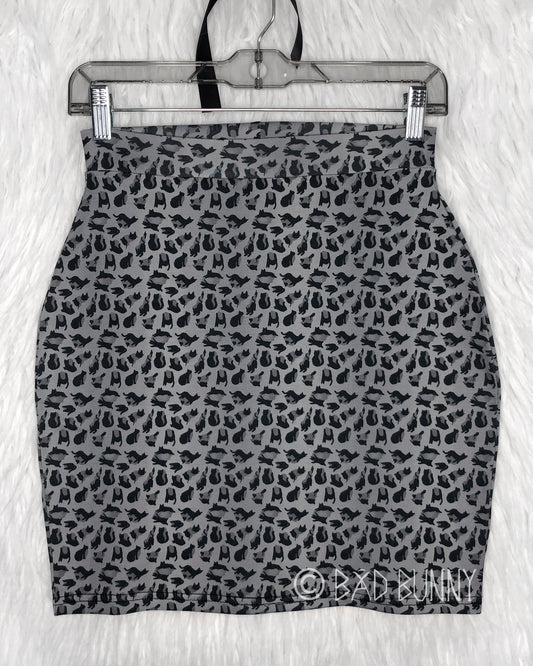 Miniskirt - Grey Leopard Kitty - MTO