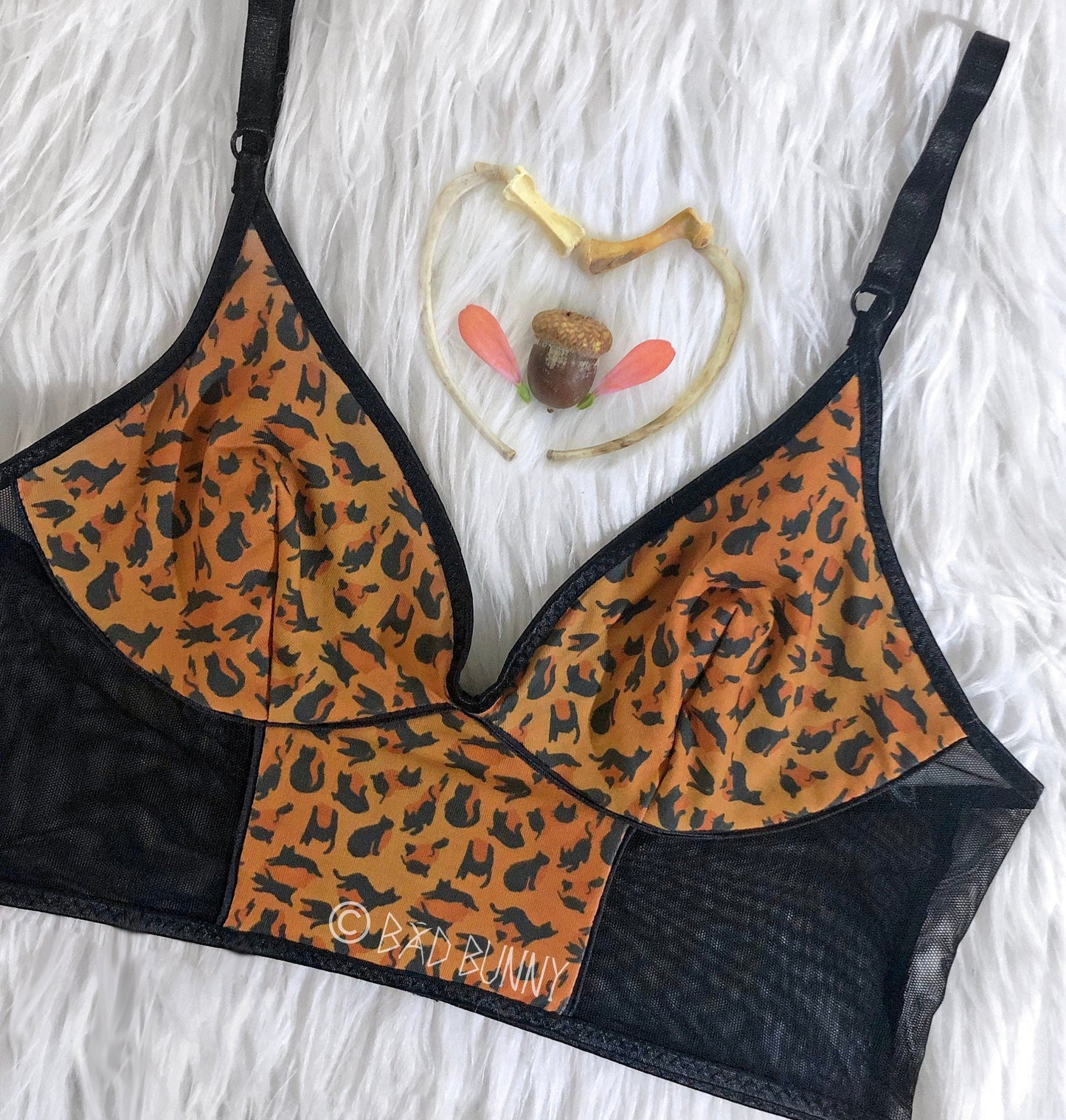Bra - Orange Leopard Kitty - Ready to Ship