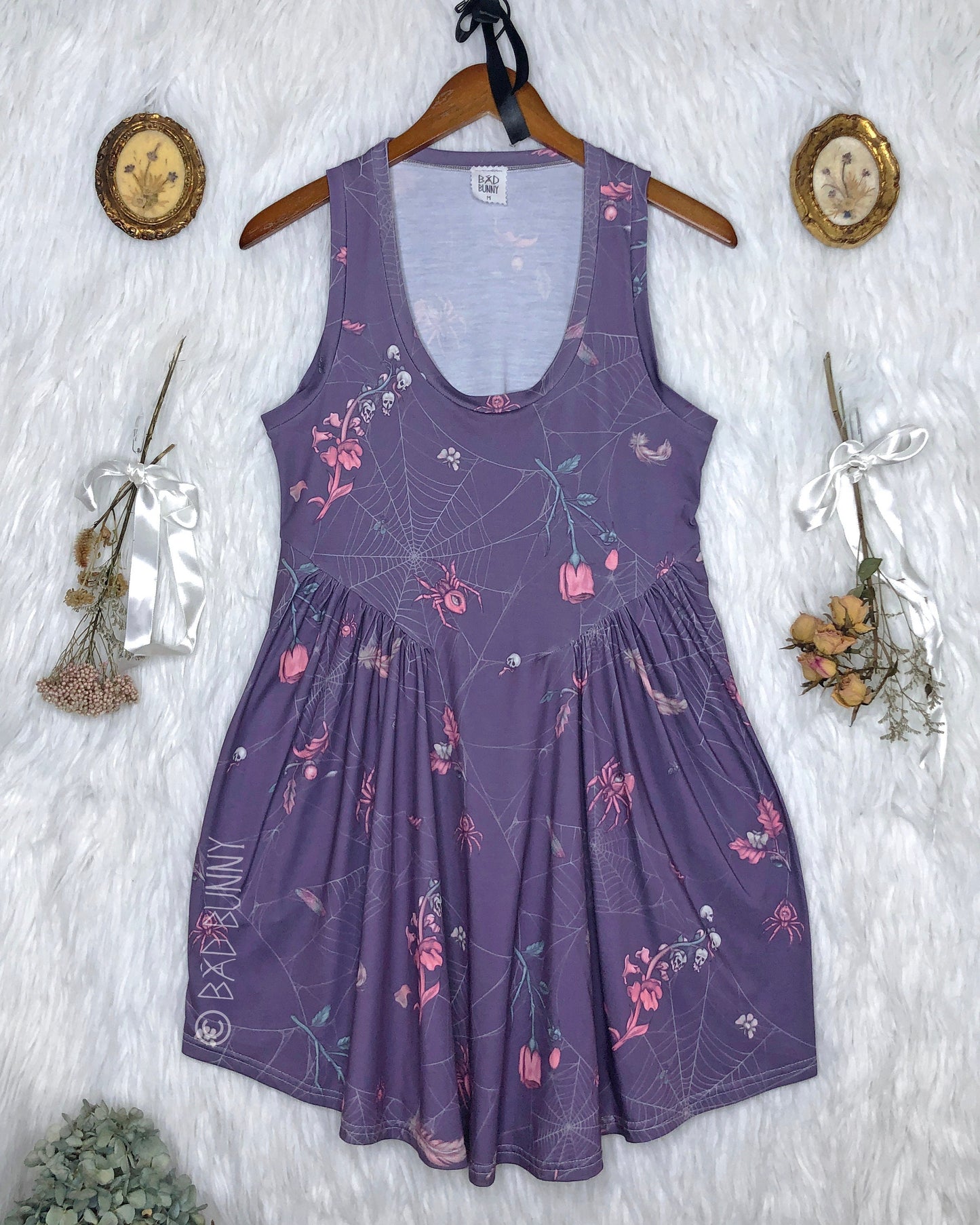 BB Doll Dress - Lavender Webs - MTO