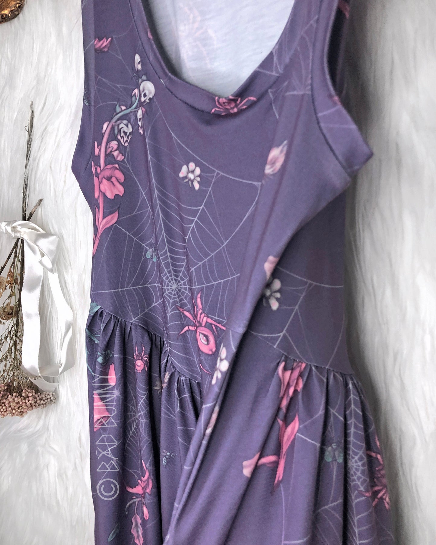 BB Doll Dress - Lavender Webs - MTO