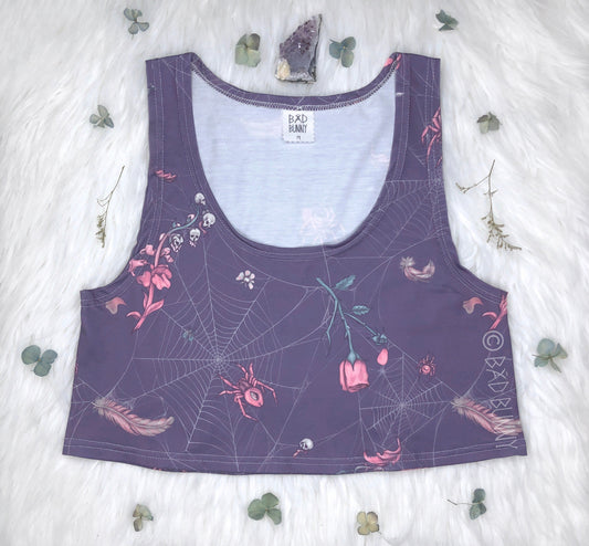 Crop Top - Lavender Webs - Ready to Ship